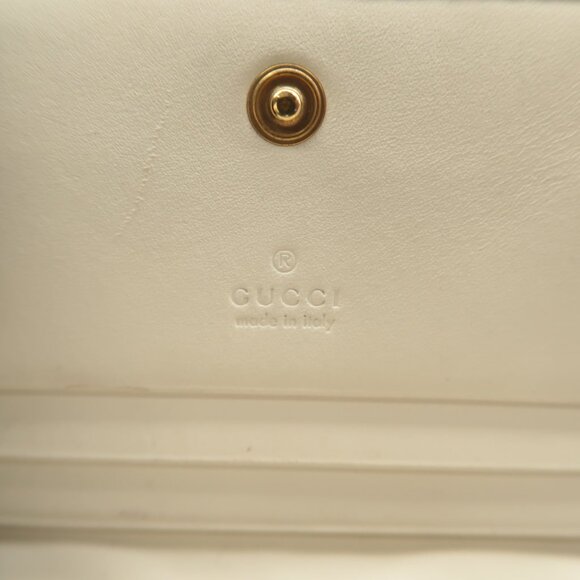 GUCCI White&Red Trompe L'Oeil Leather Wallet - Picture 9 of 12